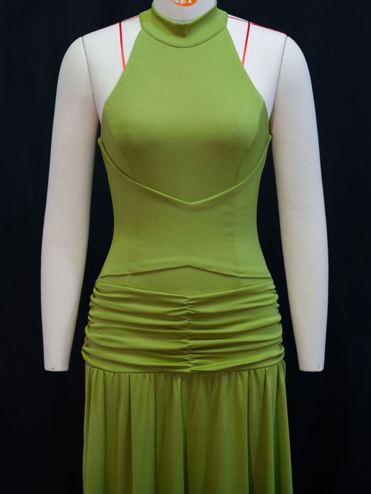 TWOTWINSTYLE Off Shoulder Tunic Pleated Vintage Dress