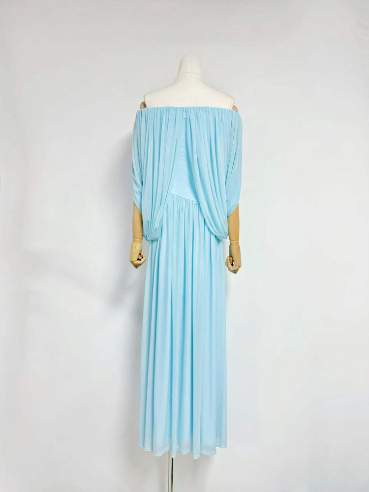 TWOTWINSTYLE Solid Sleeveles Off Shoulder Ruched Designer Dress
