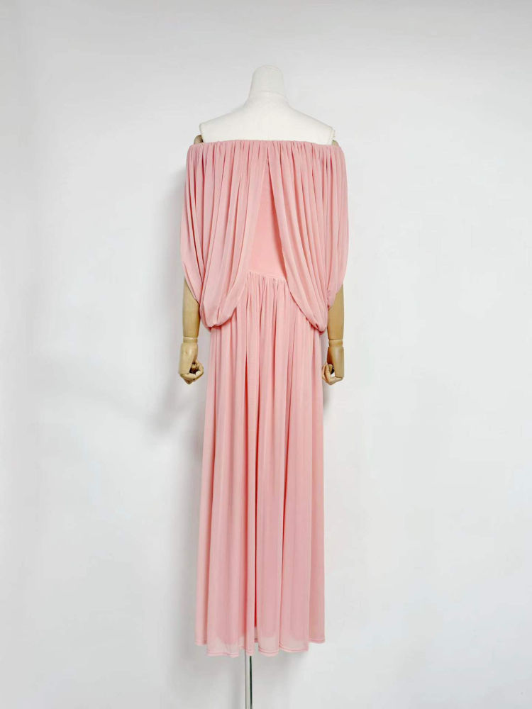 TWOTWINSTYLE Solid Sleeveles Off Shoulder Ruched Designer Dress