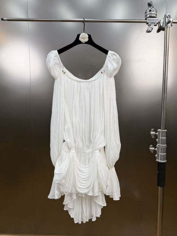TWOTWINSTYLE Square Neckline Bell Sleeve Tunic Designer Dress