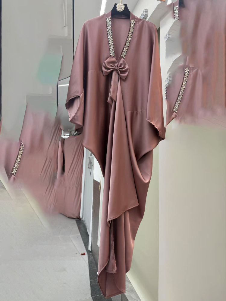 TWOTWINSTYLE V Neck Irregular Hem Patchwork Diamond Vintage Dress