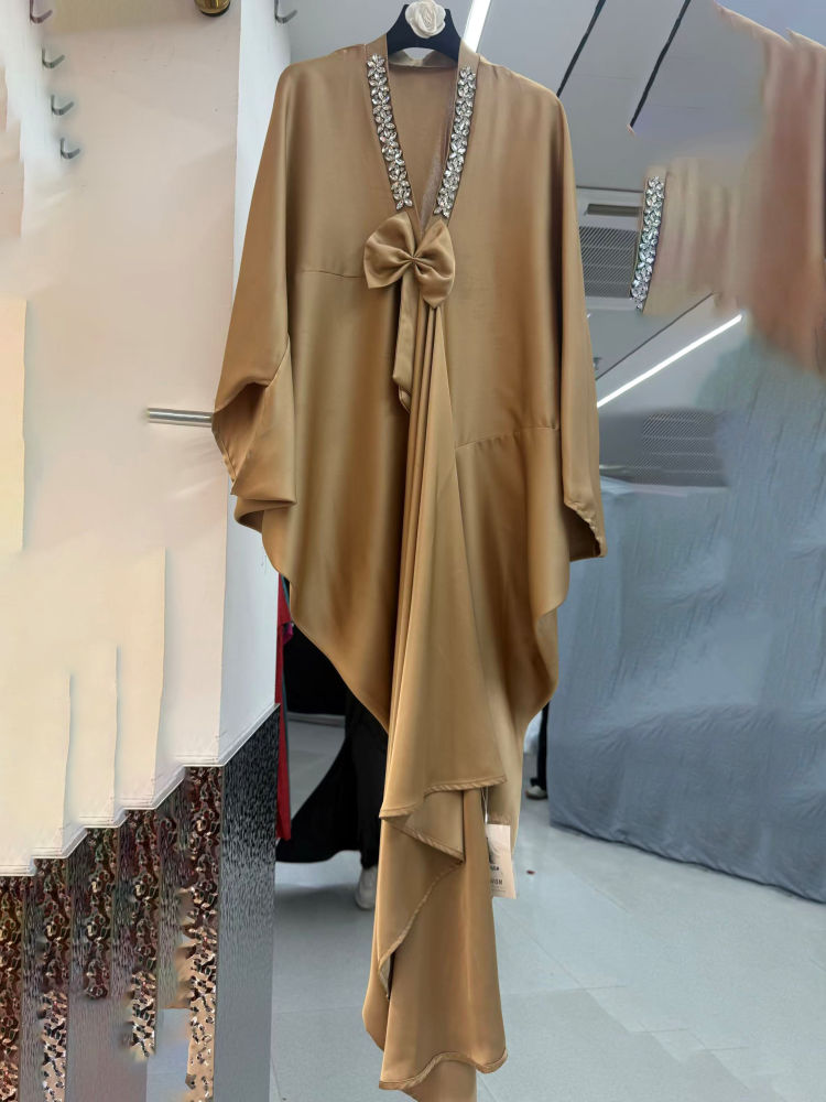 TWOTWINSTYLE V Neck Irregular Hem Patchwork Diamond Vintage Dress