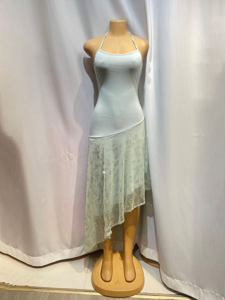 TWOTWINSTYLE Off Shoulder High Waist Irregular Hem Chic Dress
