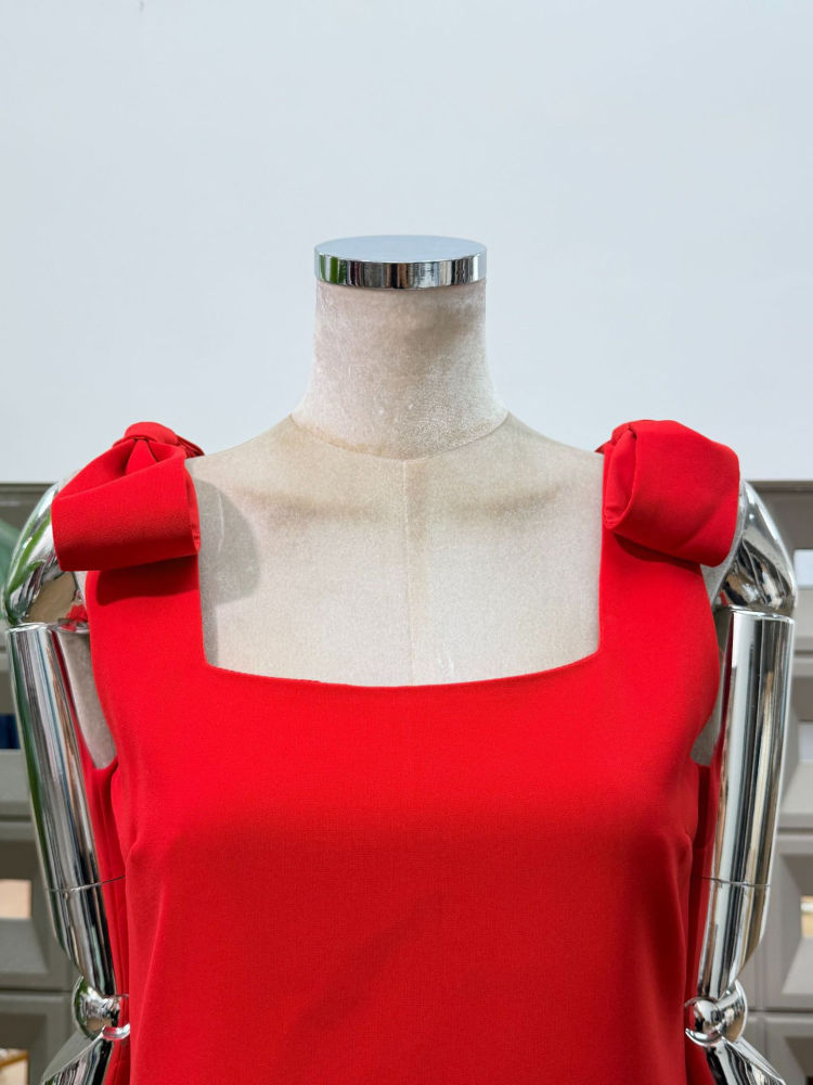 TWOTWINSTYLE Solid Spliced Bowknot And 3D Flower Elegant Dress