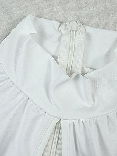 TWOTWINSTYLE Solid Stand Collar Hollow Out Slimming Jumpsuit