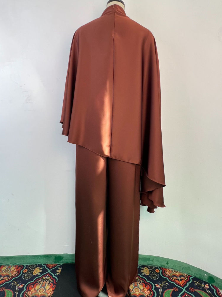 TWOTWINSTYLE Stand Collar Irregular Hem Top Loose Pants Vintage Set