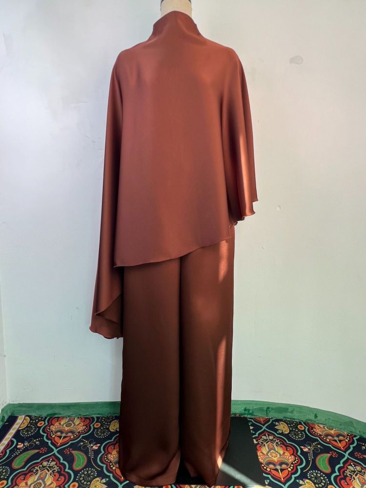 TWOTWINSTYLE Stand Collar Irregular Hem Top Loose Pants Vintage Set