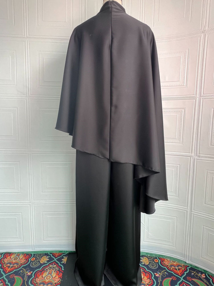 TWOTWINSTYLE Stand Collar Irregular Hem Top Loose Pants Vintage Set