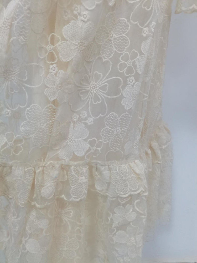 TWOTWINSTYLE Stand Collar Bell Sleeve Patchwork Ruffles Fashion Dress