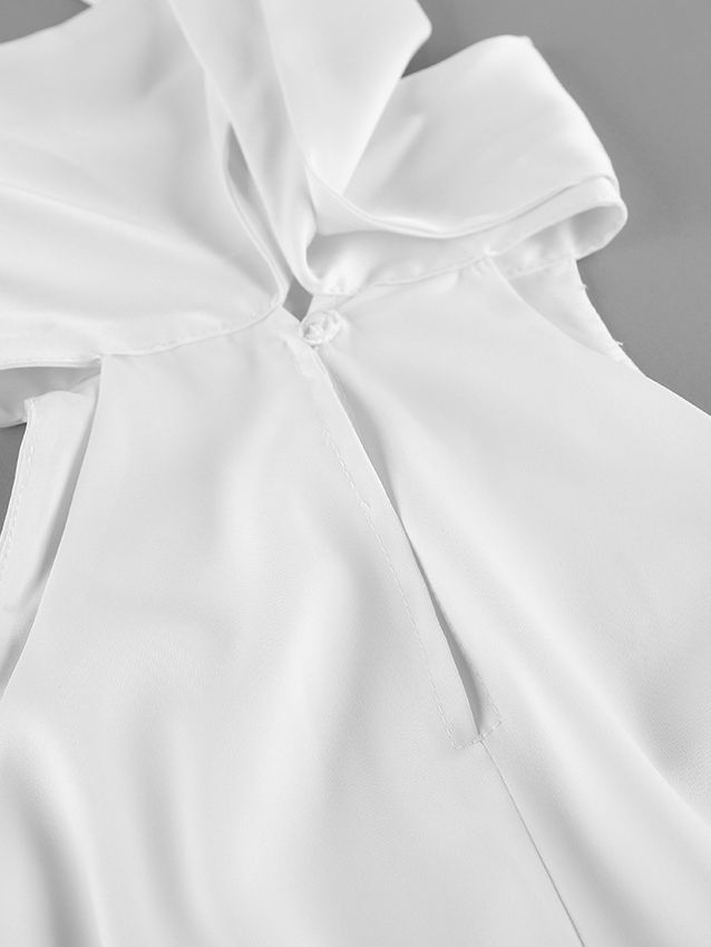 TWOTWINSTYLE Sleeveles High Waist Elegant Halter Neck Dress