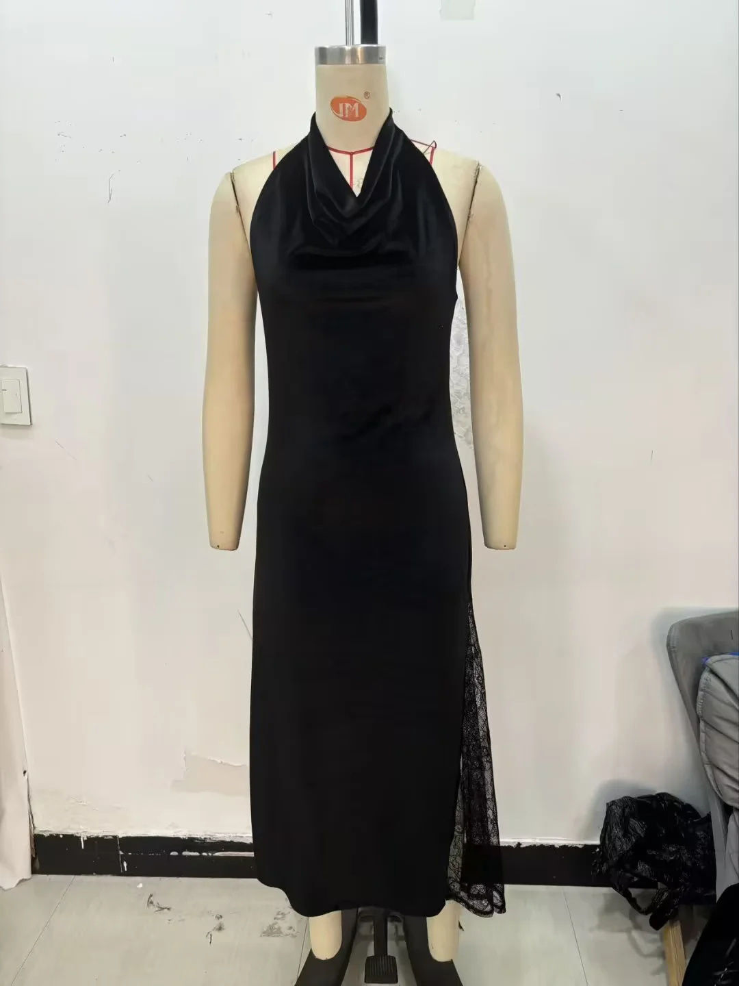 TWOTWINSTYLE Solid Sleeveles Patchwork Lace Elegant Dress