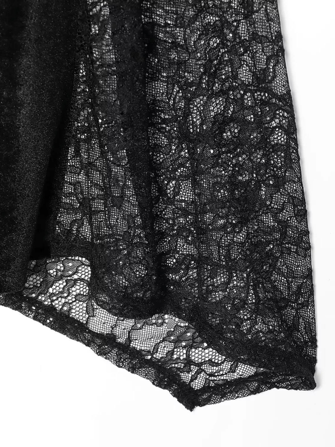 TWOTWINSTYLE Solid Sleeveles Patchwork Lace Elegant Dress