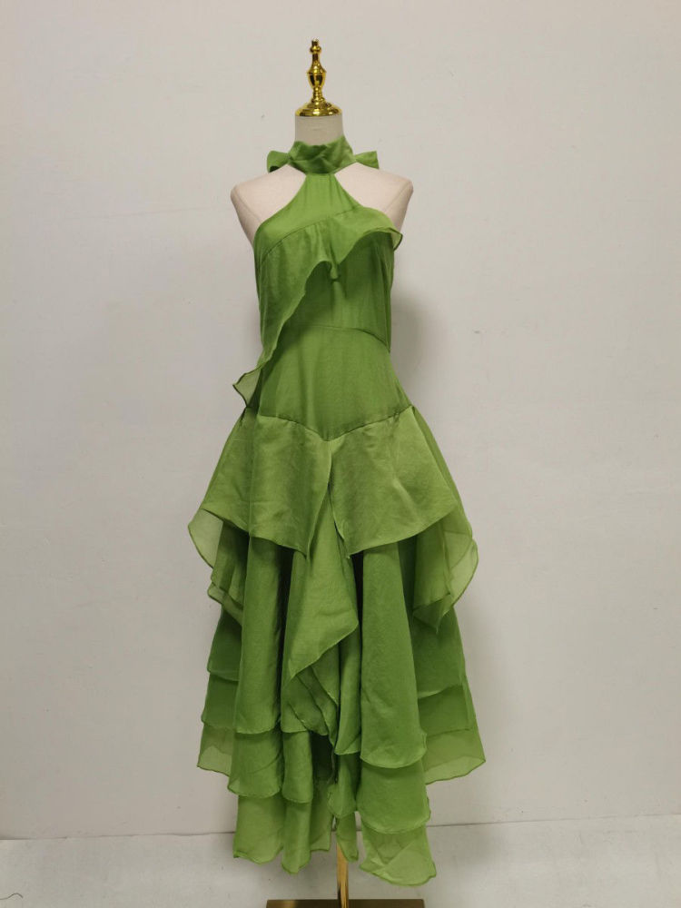 TWOTWINSTYLE Off Shoulder Irregular Ruffles Designer Dress