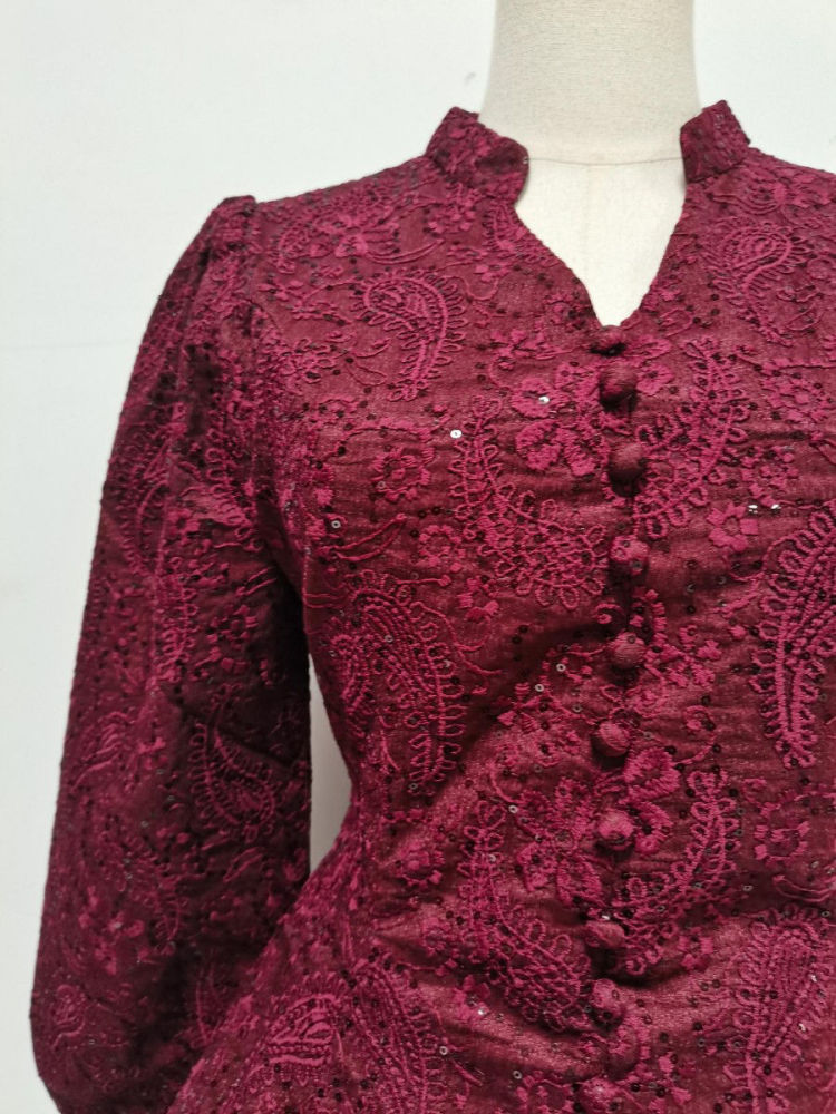 TWOTWINSTYLE Solid V Neck Tunic Top Loose Skirt Vintage Two Piece Set