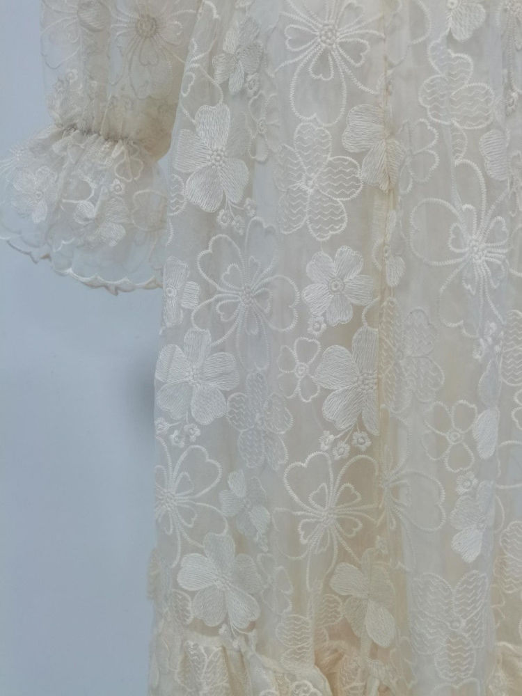 TWOTWINSTYLE Stand Collar Bell Sleeve Patchwork Ruffles Fashion Dress