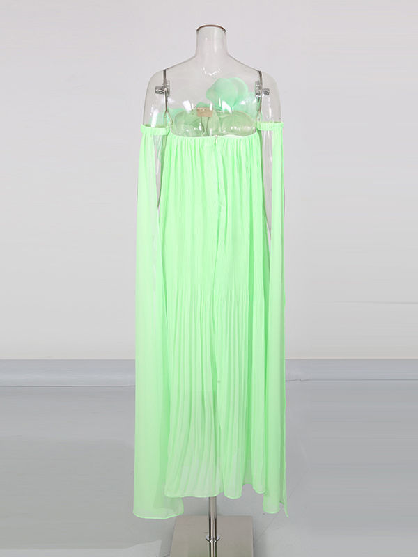 TWOTWINSTYLE Solid Sleeveles Spliced 3D Flower Elegant Dress