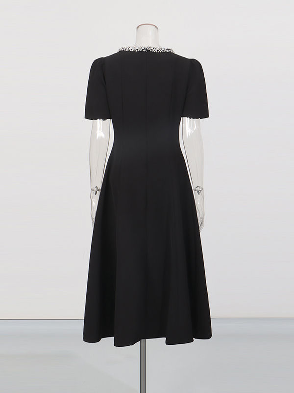TWOTWINSTYLE Spliced Bowknot And Diamond Designer Dress