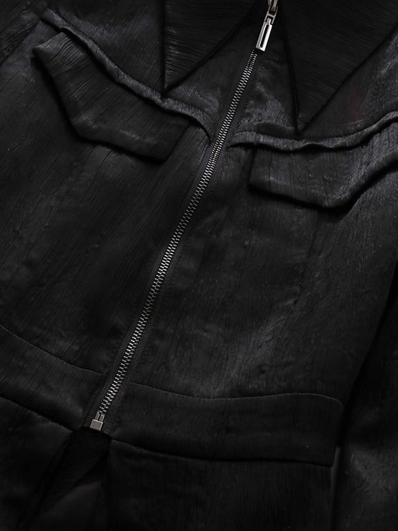 TWOTWINSTYLE Solid Lapel Patchwork Belt Tunic Temperament Coat