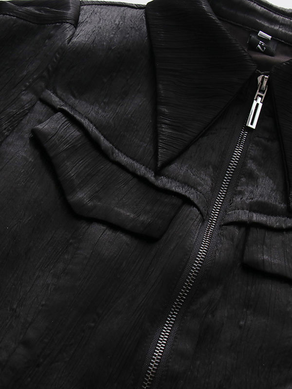 TWOTWINSTYLE Solid Lapel Patchwork Belt Tunic Temperament Coat