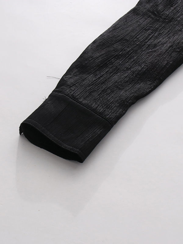 TWOTWINSTYLE Solid Lapel Patchwork Belt Tunic Temperament Coat
