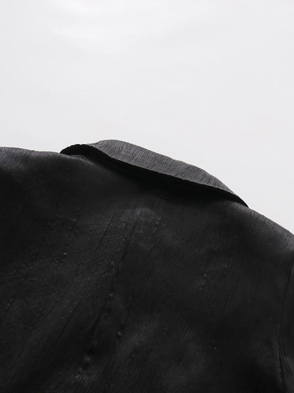 TWOTWINSTYLE Solid Lapel Patchwork Belt Tunic Temperament Coat