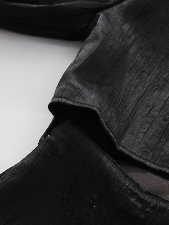 TWOTWINSTYLE Solid Lapel Patchwork Belt Tunic Temperament Coat