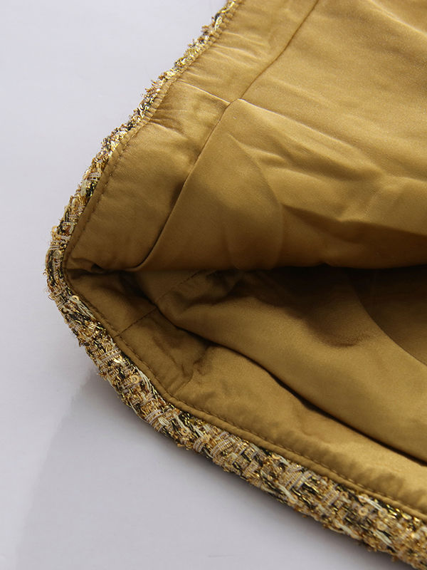 TWOTWINSTYLE V-Neck Tunic Patchwork Sequins Casual Coat