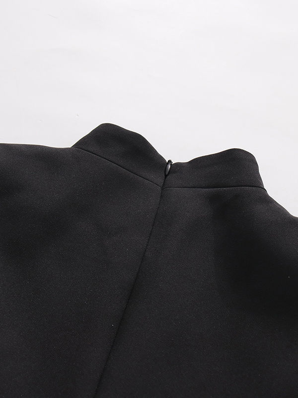 TWOTWINSTYLE Stand Collar Tunic Elegant Mini Dress