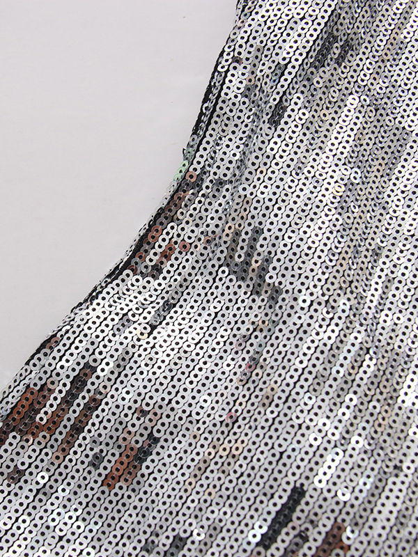 TWOTWINSTYLE Sleeveles Stand Collar Spliced Sequins Designer Dress