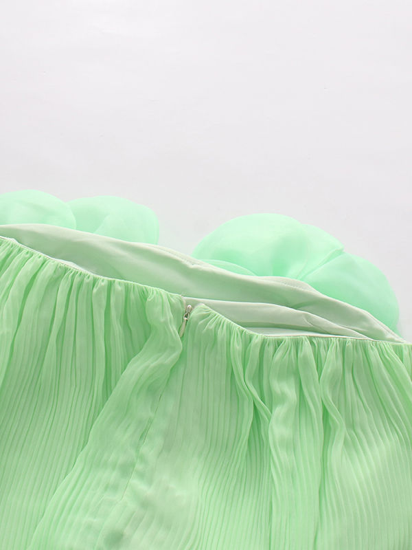 TWOTWINSTYLE Solid Sleeveles Spliced 3D Flower Elegant Dress