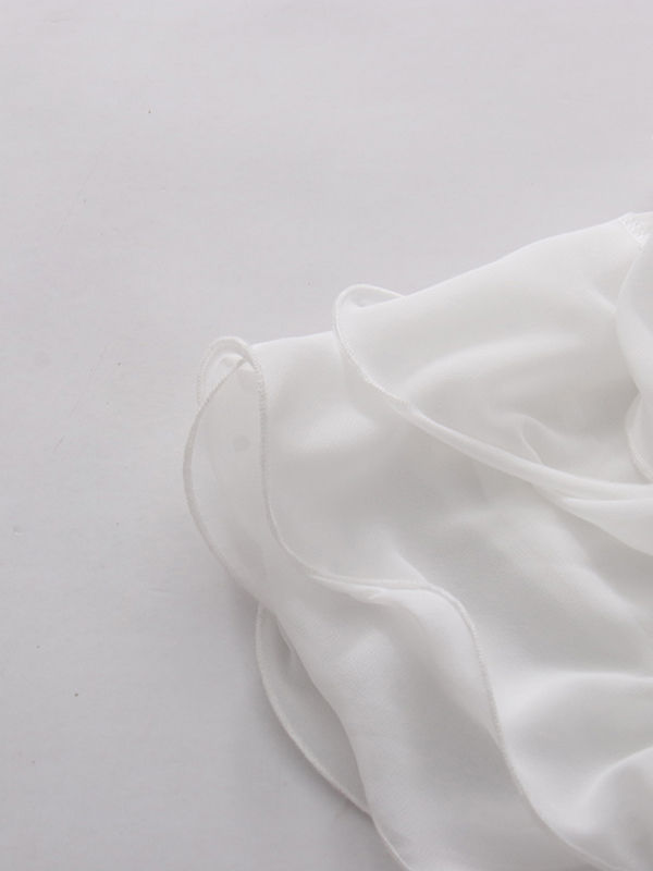 TWOTWINSTYLE V Neck Sleeveles Spliced Ruffles Elegant Dress