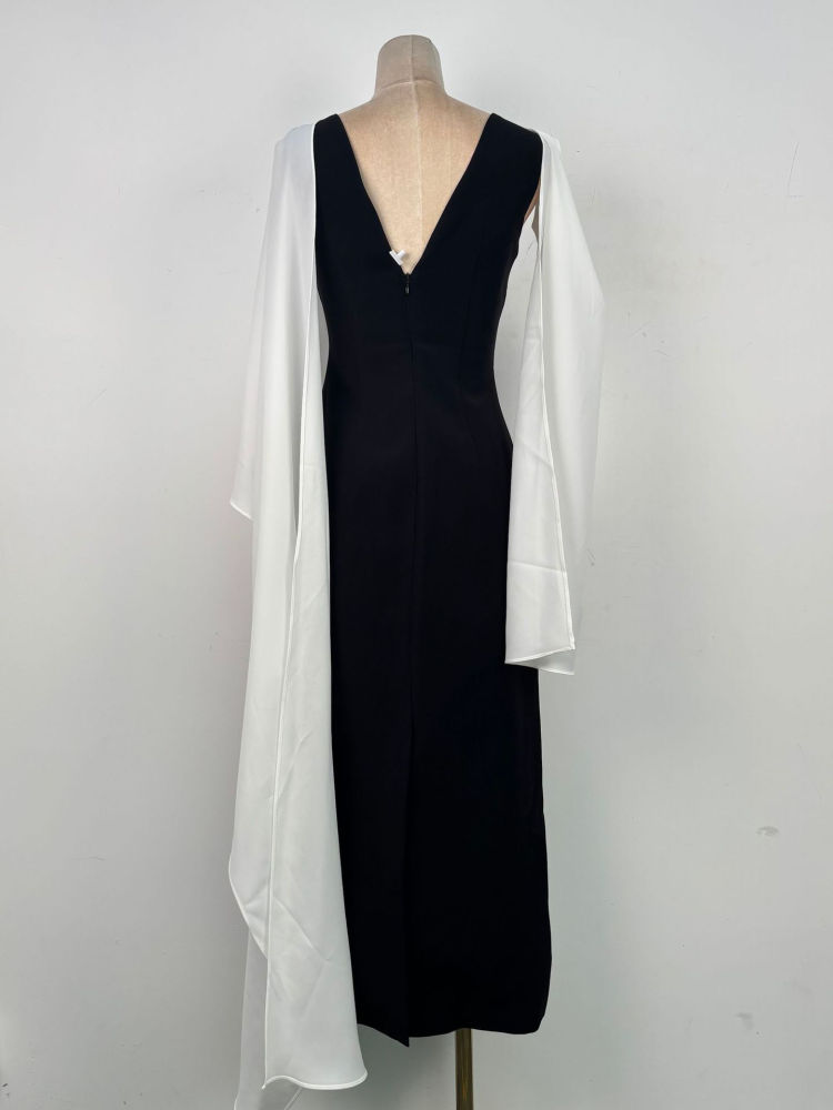 TWOTWINSTYLE Hit Color Sleeveles Asymmetrical Tunic Elegant Dress