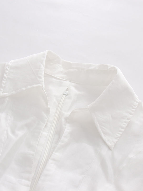 TWOTWINSTYLE Solid Lapel Tunic Designer Dress