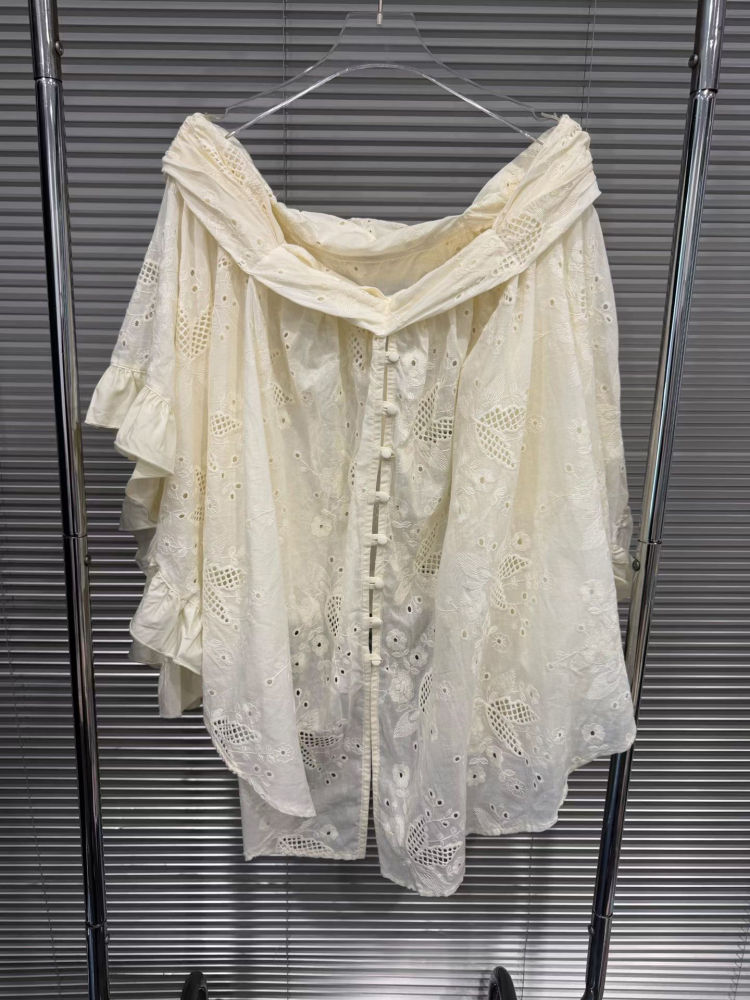 TWOTWINSTYLE Off Shoulder Spliced Ruffles Top High Waist Skirt Fashion Dress