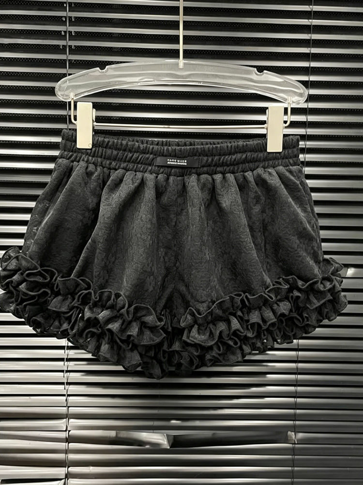 TWOTWINSTYLE Spliced Ruffles Irregular Hem Top High Waist Elegant Set