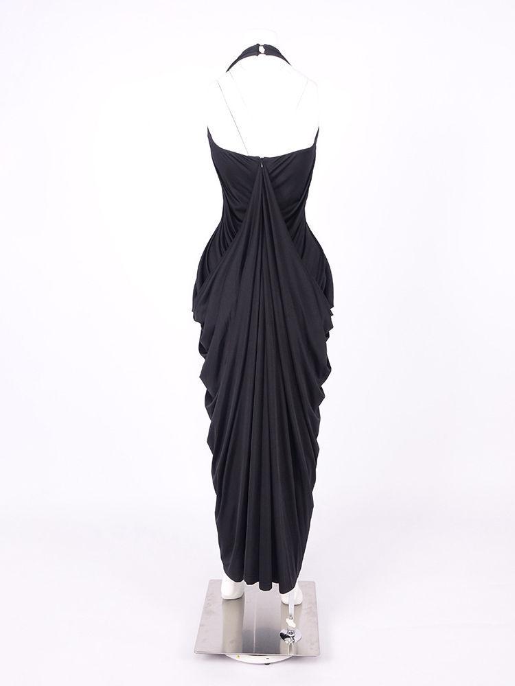 TWOTWINSTYLE Solid Sleeveles Pleated High Waist Designer Dress