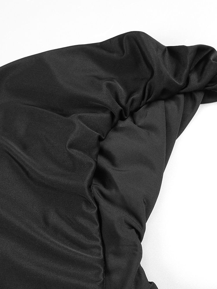 TWOTWINSTYLE Solid Sleeveles Pleated High Waist Designer Dress