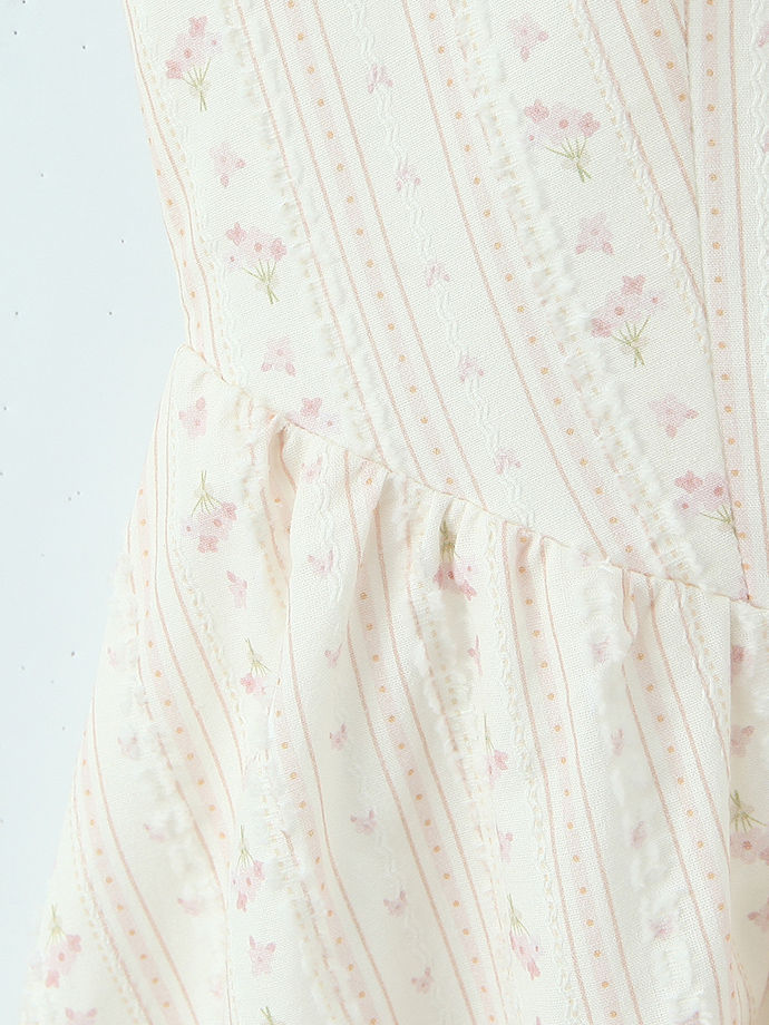 TWOTWINSTYLE Backless High Waist Patchwork Floral Elegant Dress