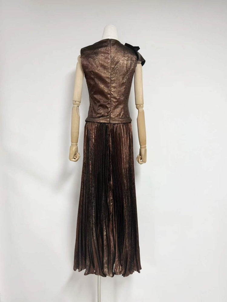 TWOTWINSTYLE Sleeveles Asymmetrical Tunic Ruched Vintage Dress