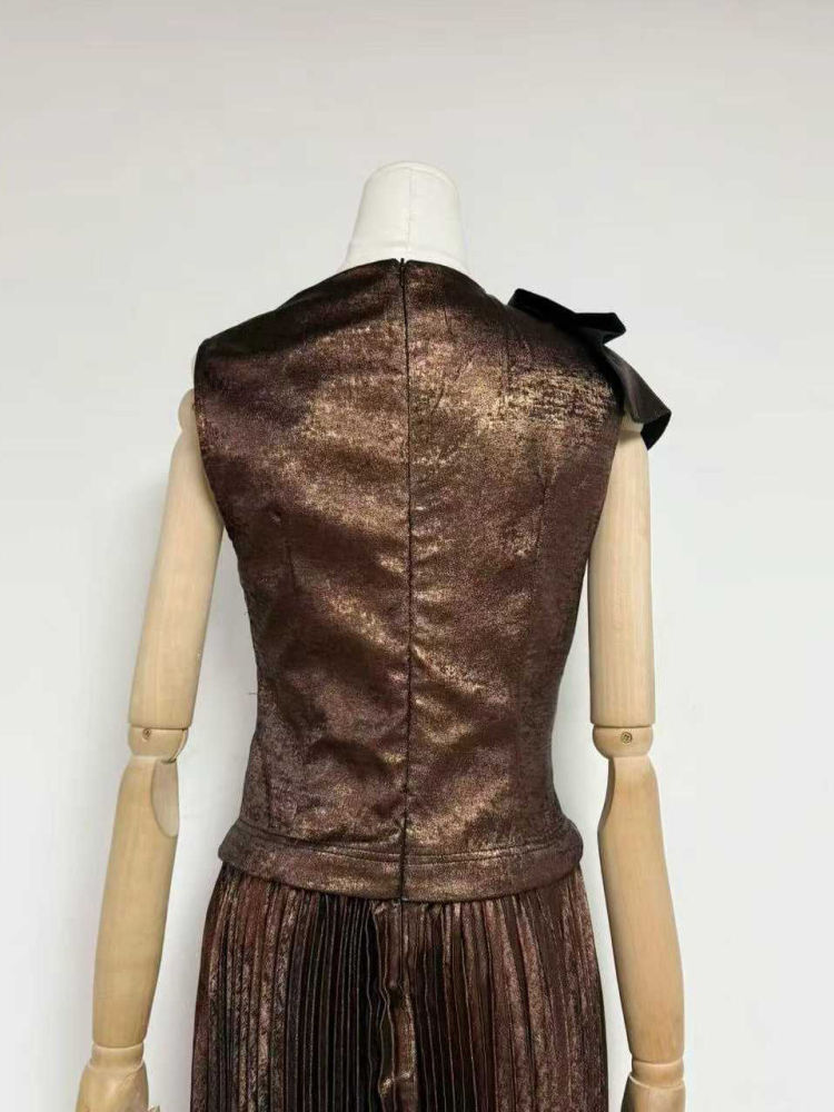 TWOTWINSTYLE Sleeveles Asymmetrical Tunic Ruched Vintage Dress