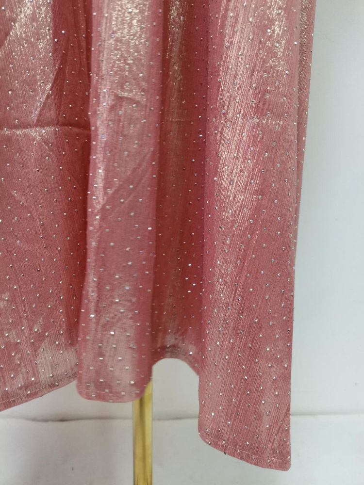 TWOTWINSTYLE V Neck Long Sleeve Spliced Diamond Designer Dress