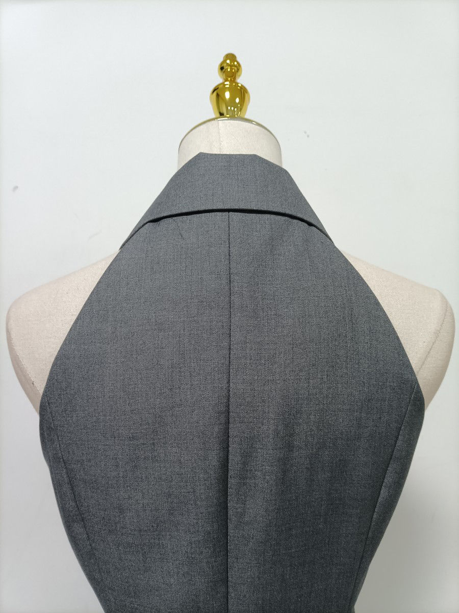 TWOTWINSTYLE Lapel Sleeveles Patchwork Ruffles Vintage Vest