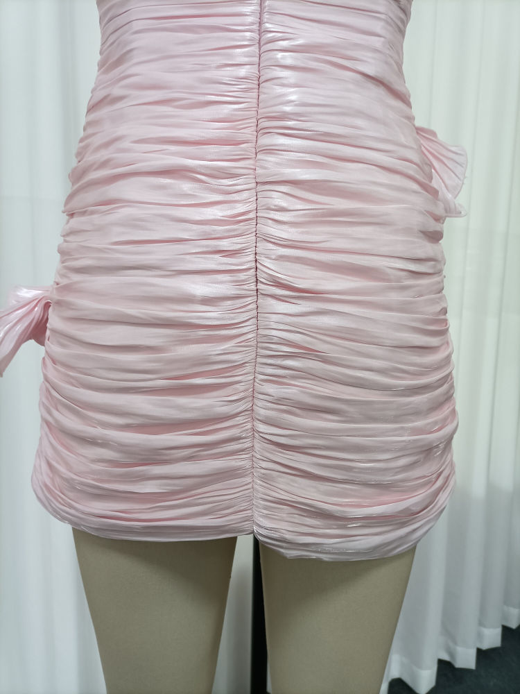 TWOTWINSTYLE Off Shoulder Patchwork Ruffles Tunic Elegant Dress