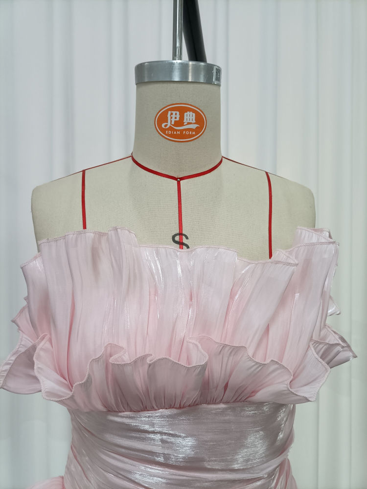 TWOTWINSTYLE Off Shoulder Patchwork Ruffles Tunic Elegant Dress