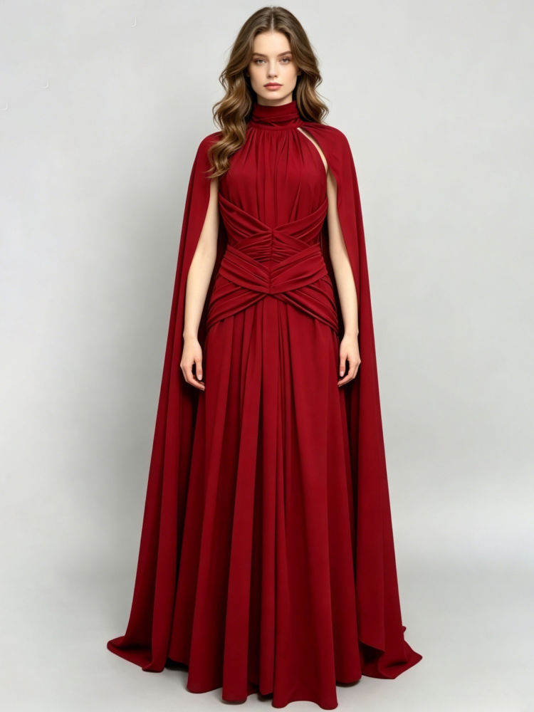 TWOTWINSTYLE Sleeveles High Waist Spliced Shawl Fashion Dress