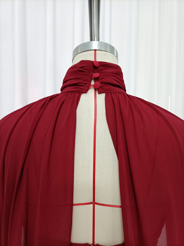 TWOTWINSTYLE Sleeveles High Waist Spliced Shawl Fashion Dress