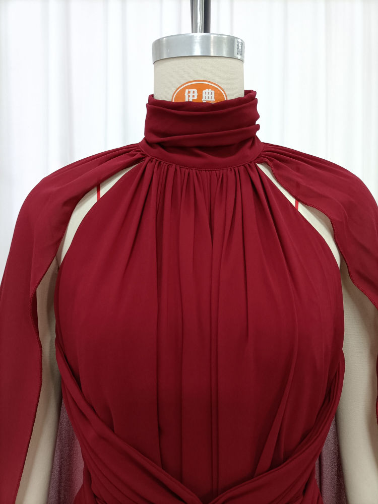 TWOTWINSTYLE Sleeveles High Waist Spliced Shawl Fashion Dress