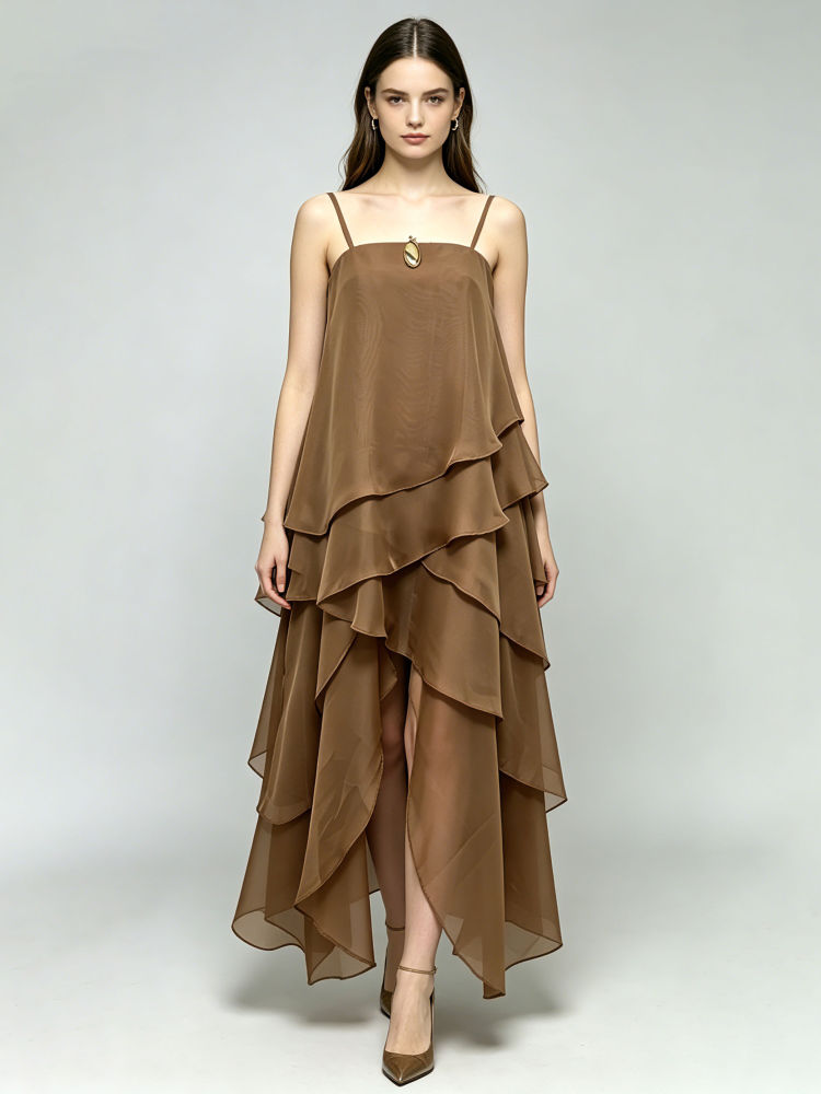 TWOTWINSTYLE Solid Sleeveles Spliced Metal Decoration Slit Elegant Shirt