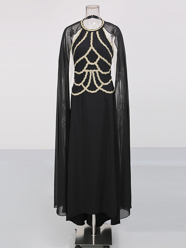 TWOTWINSTYLE Round Neck Sleeveles Spliced Embroidery Designer Dress