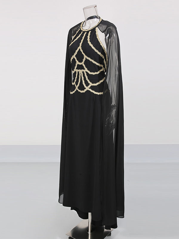TWOTWINSTYLE Round Neck Sleeveles Spliced Embroidery Designer Dress